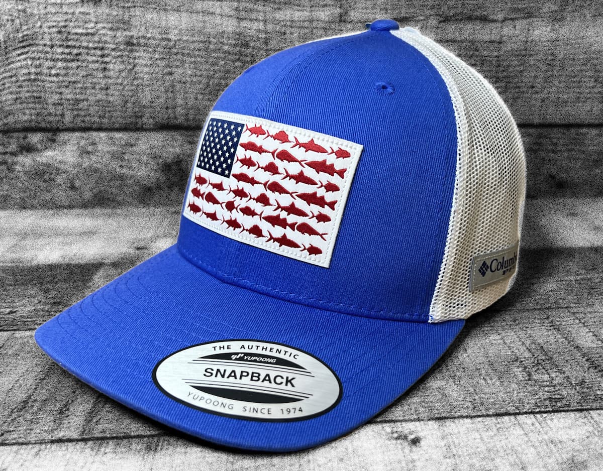 Buy American Fish Flag Hat Fishing Hat - Adjustable Outdoor Mesh